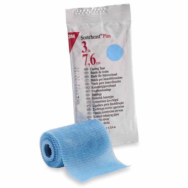 3M Scotchcast Cast Tape 3 Inch X 12 Foot Fiberglass / Resin Light Blue, 10PK 82003L - main